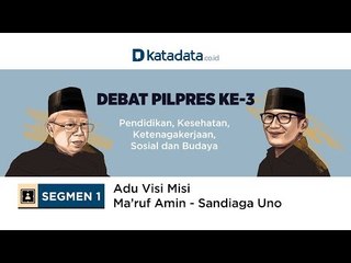 Adu Visi Misi Ma’ruf Amin-Sandiaga Uno | Katadata Indonesia