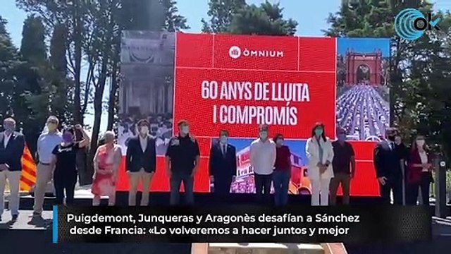 Puigdemont, Junqueras y Aragonès desafían a Sánchez desde Francia- «Lo volveremos a hacer juntos y mejor»