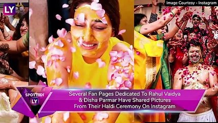 Rahul Vaidya- Disha Parmar Haldi Ceremony: Couple’s Faces Smeared In Haldi During Pre-Wedding Ceremony