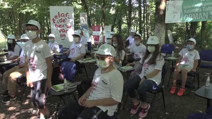 Telafi eğitimi için tabiat parkında orman sınıfı kuruldu