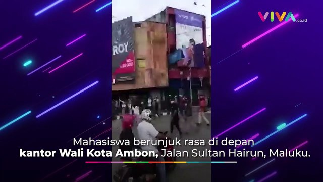 Demo Mahasiswa Tolak PPKM Mikro di Ambon Berujung Bentrok