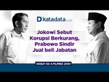 Jokowi Sebut Korupsi Berkurang, Prabowo Sindir Jual Beli Jabatan | Katadata Indonesia