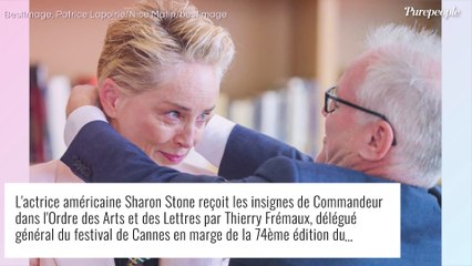 Download Video: Sharon Stone en larmes à Cannes : rare apparition de fils Roan