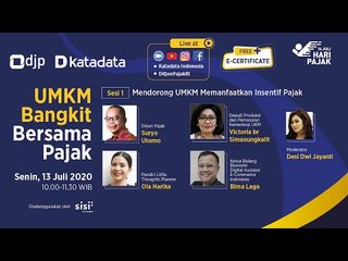 Mendorong UMKM Memanfaatkan Insentif Pajak | Katadata X DJP
