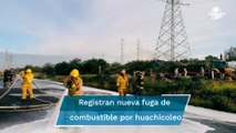 Huachicoleo provoca fuga de combustible en la autopista Ecatepec-Pirámides