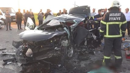 Aksaray'daki gurbetçilerin kullandığı otomobil düğün konvoyu ile çarpıştı: 2 ölü