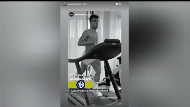 LAUTARO CORRE E SI GODE IL TAPIS ROULANT IN VACANZA. PRESTO LA SUA NUOVA STAGIONE NERAZZURRA.
