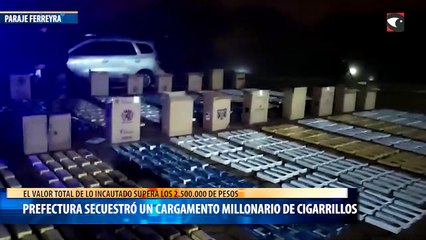 Prefectura secuestró un cargamento millonario de cigarrillos