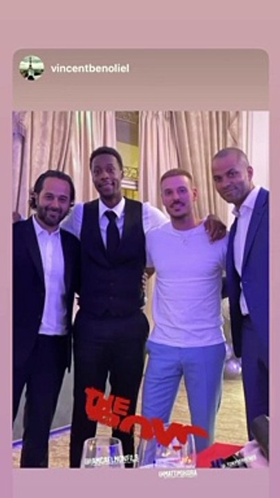 Vincent Benoliel, Tony Parker et M. Pokora au mariage de Gael Monfils.