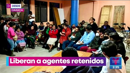 下载视频: Liberan a agentes retenidos en Santiago Textitlán, Oaxaca