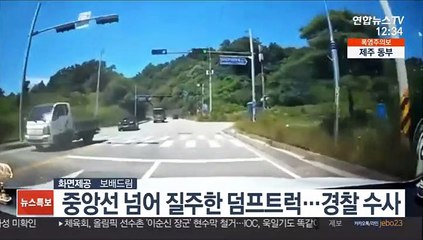 중앙선 넘어 질주한 덤프트럭…경찰 수사