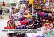Centro de Lima: negocios afectados por constantes manifestaciones