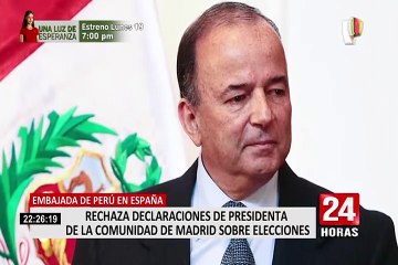 Embajada de Perú en España rechazó expresiones de la presidenta de la Comunidad de Madrid sobre elecciones