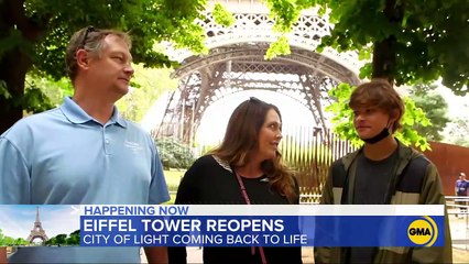 下载视频: Paris reopens Eiffel Tower for 1st time in months l GMA