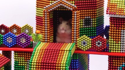 Magnet Satisfying - Build Modern Outdoor Playground Have Water Slide For Lovely Hamster ( ASMR )