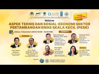 Aspek Teknis dan Sosial-Ekonomi Sektor Pertambangan Emas Skala Kecil (PESK)