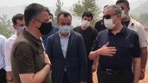 Bakan Pakdemirli, Aydıncık ilçesindeki orman yangını bölgesinden ayrıldı