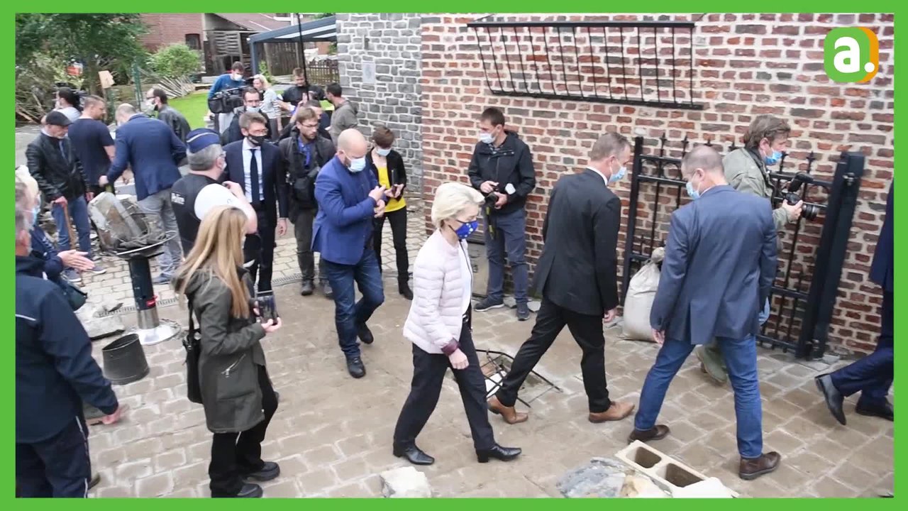 Rochefort: visites d'Ursula Von der Leyen et Alexander de Croo sur les inondations