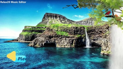 Tropical Waterfall & Birds Sounds - relaxing, meditation, nature