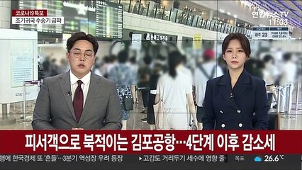 피서객으로 북적이는 김포공항…4단계 이후 감소세