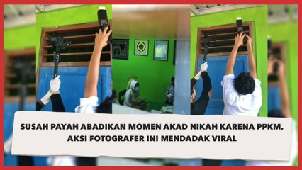Aksi Fotografer Ini Curi Perhatian, Abadikan Akad Nikah karena PPKM