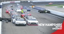 Xfinity Series field stacks up, wrecks on first restart at New Hampshire