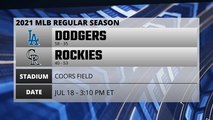 Dodgers @ Rockies Game Preview for JUL 18 -  3:10 PM ET