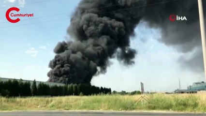Tekirdağ’da geri dönüşüm fabrikasındaki yangın söndürüldü