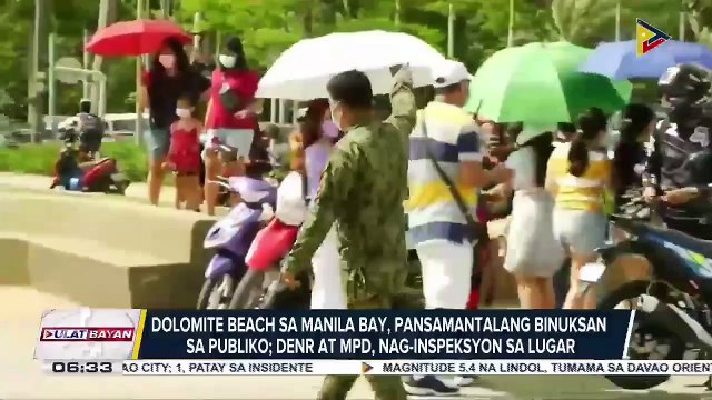 Dolomite Beach sa Manila Bay, pansamantalang binuksan sa publiko; DENR at MPD, nag-inspeksyon sa lugar