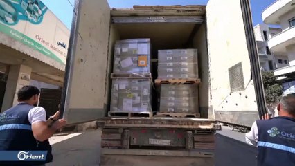 أورينت الإنسانية تؤمن دفعة من الشراب المضاد للالتهاب "أموكسيسلين" الخاص بالأطفال في الشمال السوري