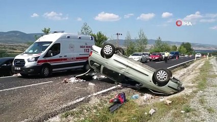 “Baba dikkat et” dedi, araç saniyeler sonra taklalar attı