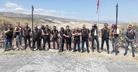 Power Riders Motosiklet Kulübü üyeleri Beypazarı'nda