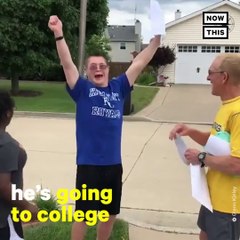 STUDENT WITH DOWN SYNDROME FINDS OUT HE GOT INTO COLLEGE