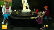 Aussie hosts can’t keep straight face at Lego Michelangelo statue _ Today Show Australia
