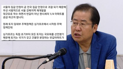 홍준표 "서울 강북 재개발해 4분의 1 값 아파트 공급" / YTN