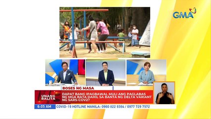 Dapat bang ipagbawal muli ang paglabas ng mga bata dahil sa banta ng delta variant ng SARS-COV2? | UB