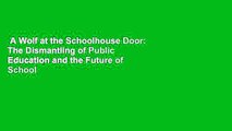 A Wolf at the Schoolhouse Door: The Dismantling of Public Education and the Future of School