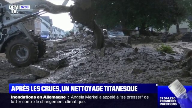 Après les énormes dégâts causés par les inondations, l'heure est au nettoyage en Allemagne