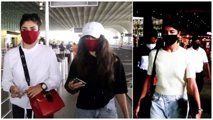 Jacqueline Fernandez & Raveena Tandon With Family Snapped At The Airport