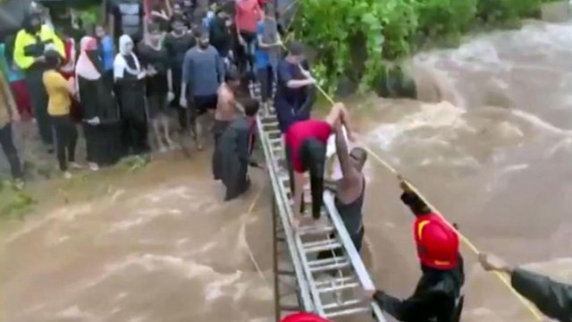 Fire team rescues 120 people stranded due to heavy rainfall