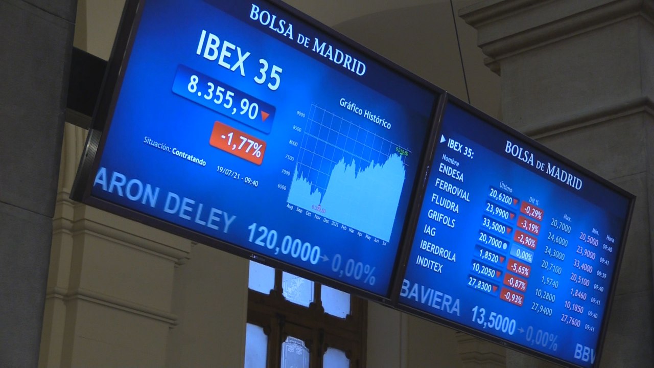 El Ibex 35 incrementa las caídas y pierde los 8.400 puntos