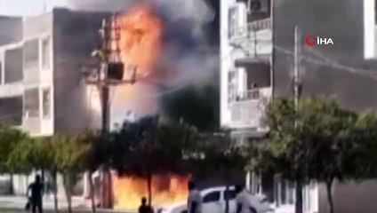 Patlayan elektrik trafosu korku saçtı