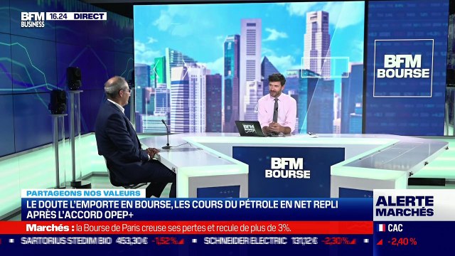 Frédéric Rozier (Mirabaud France) : Le doute l'emporte en Bourse, les cours du pétrole en net repli après l'accord OPEP+ - 19/07