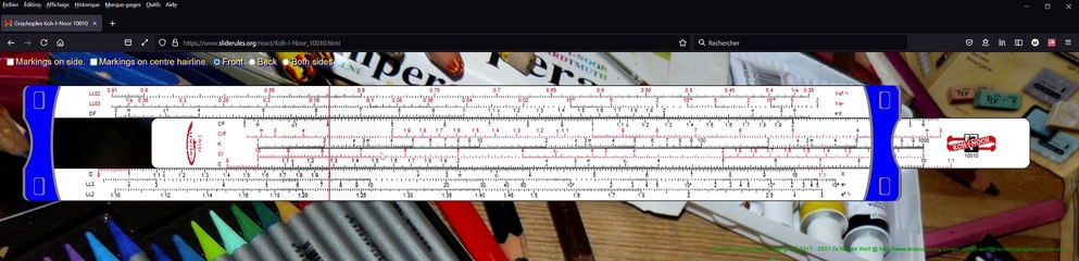 Règle à calcul : la multiplication directe