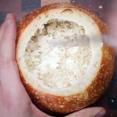 Grilled Cheese And Tomato Soup Bread Bowl