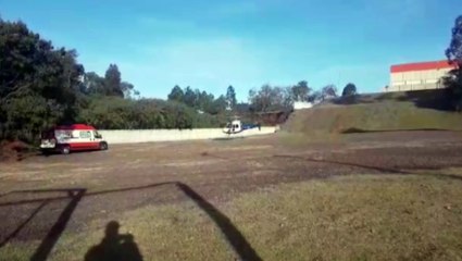Em estado gravíssimo, criança de três anos, vítima de atropelamento, é socorrida com aeronave do Consamu