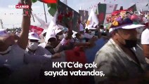 Cumhurbaşkanı Erdoğan'a KKTC’de coşkulu karşılama