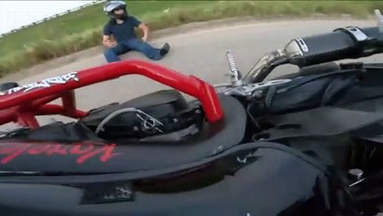 Brake Mishap Causes Motorcycle Front Flip