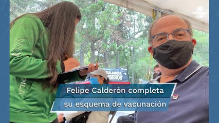Felipe Calderón se aplica en Campo Marte segunda dosis de Pfizer contra Covid-19