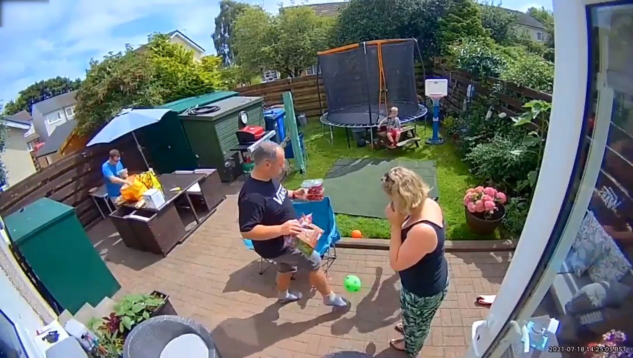 Man Unexpectedly Kicks Son's Mini Football Into Basketball Hoop While